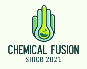 Organic Chemical Hand  logo design