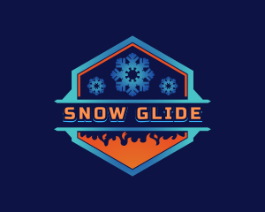 HVAC Heating Cooling Snow logo design