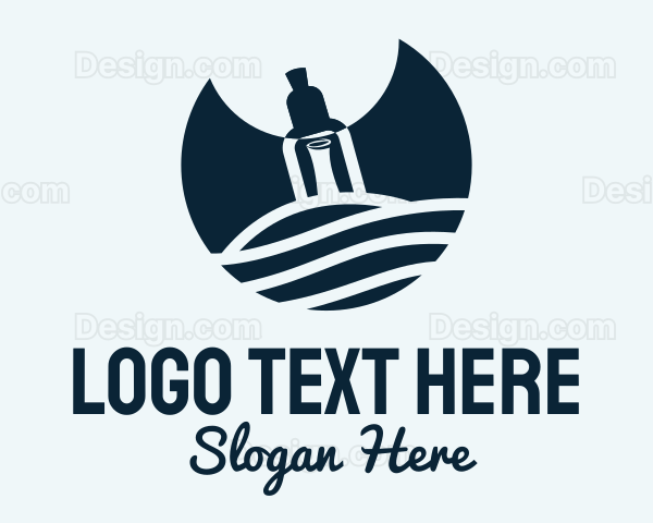 Blue Bottle Pirate Message Logo