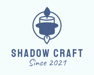 Blue Silhouette Candle  logo design