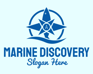 Marine Fishing Compass logo design