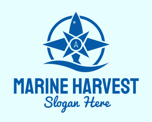 Marine Fishing Compass logo design