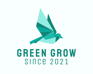 Green Pigeon Origami  logo design