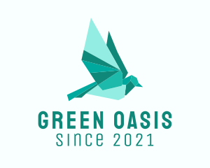 Green Pigeon Origami  logo design