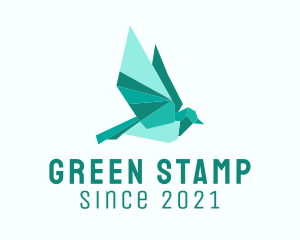 Green Pigeon Origami  logo design