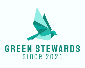 Green Pigeon Origami  logo design