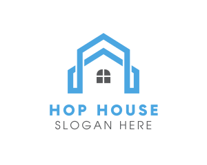 Blue Stroke House logo design