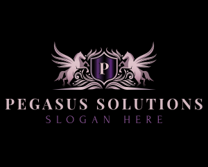 Luxury Cavalry Pegasus logo design