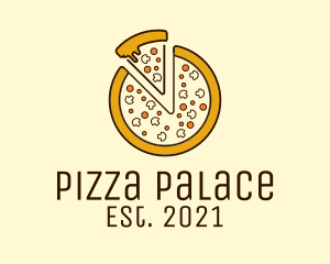 Pizza Toppings Slice  logo design