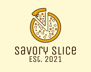 Pizza Toppings Slice  logo design