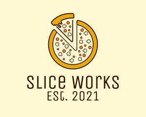 Pizza Toppings Slice  logo design