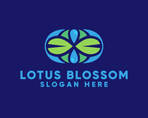 Leaf & Droplet Lotus logo design