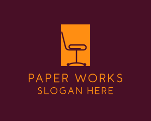 Office Paper Clip Chair logo design