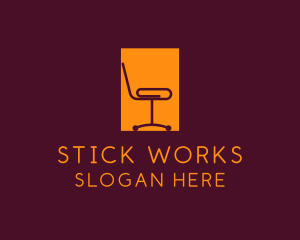 Office Paper Clip Chair logo design