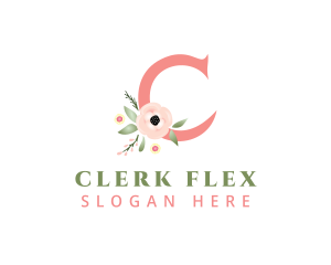 Floral Letter C logo design