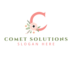 Floral Letter C logo design