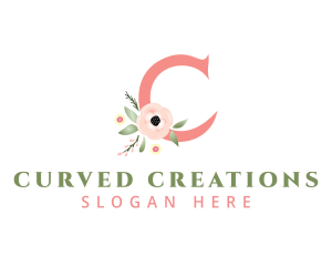 Floral Letter C logo design