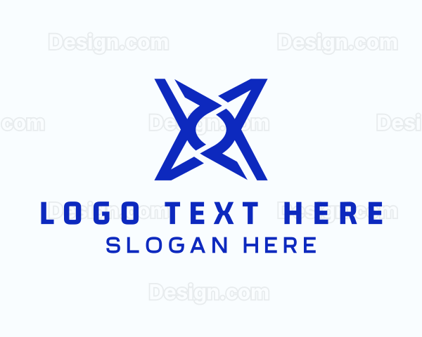 Tech Modern Star Letter X Logo