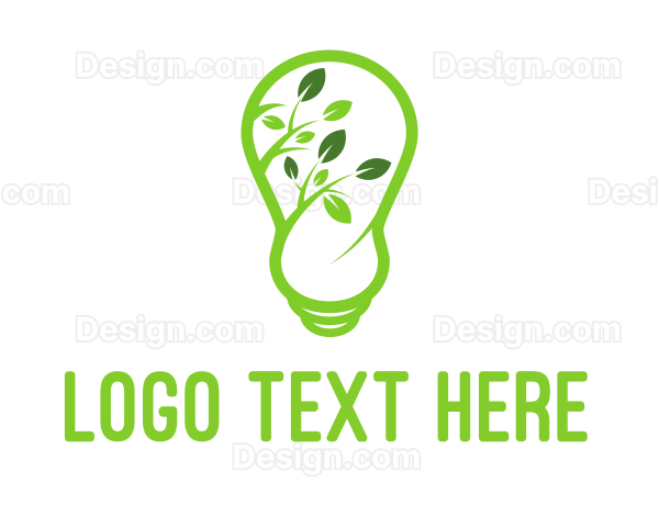 Leaves Branch Bulb Logo
