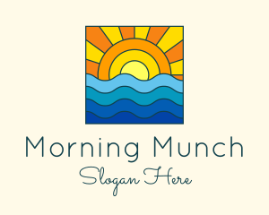 Summer Beach Sunset logo design