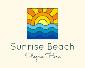 Summer Beach Sunset logo design