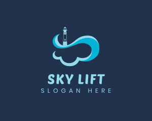 Cloud Lighthouse Tower logo design