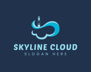 Cloud Lighthouse Tower logo design