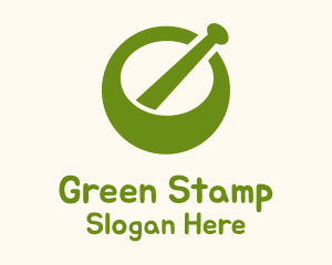 Green Mortar Pestle logo design