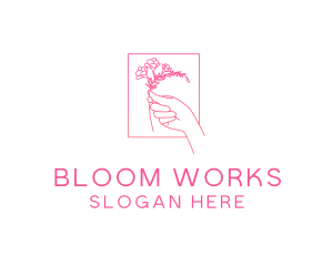 Floral Hand Bloom logo design