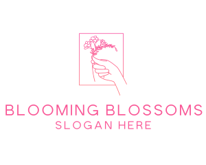 Floral Hand Bloom logo design