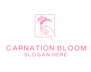 Floral Hand Bloom logo design