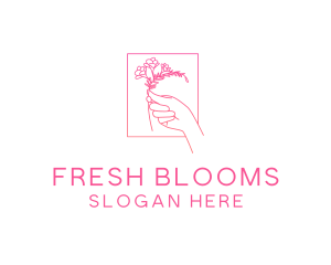 Floral Hand Bloom logo design