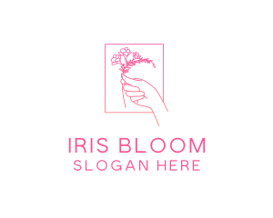 Floral Hand Bloom logo design