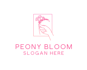 Floral Hand Bloom logo design