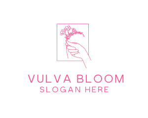 Floral Hand Bloom logo design