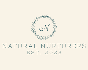 Botanical Beauty Flower Wreath  logo design