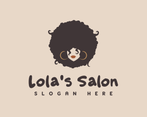 Retro Afro Woman logo design