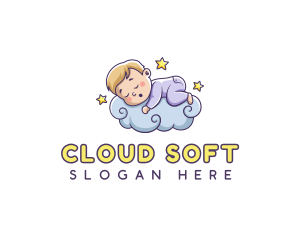 Baby Sleeping Cloud logo design