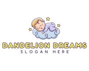 Baby Sleeping Cloud logo design