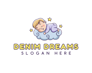 Baby Sleeping Cloud logo design