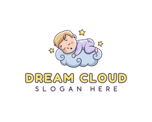 Baby Sleeping Cloud logo design