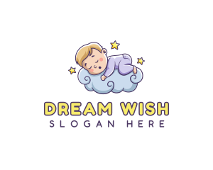 Baby Sleeping Cloud logo design