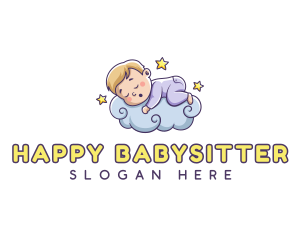 Baby Sleeping Cloud logo design