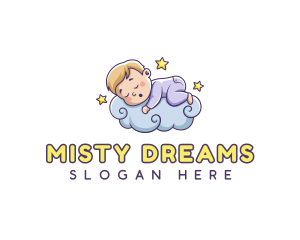 Baby Sleeping Cloud logo design