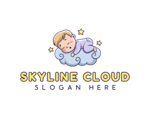 Baby Sleeping Cloud logo design