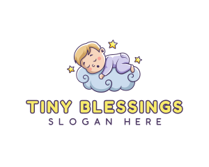 Baby Sleeping Cloud logo design