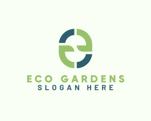 Gardening Leaf Letter E logo design