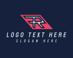 Slanted Modern Industrial Letter R logo