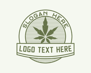 Green Cannabis Plant logo