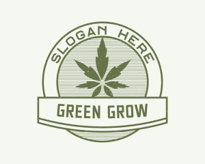 Green Cannabis Plant logo design